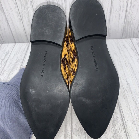 Womens Size 6.5 Rebecca Minkoff Pacey Loafers Yellow Snake Print EUC. - Picture 6 of 7
